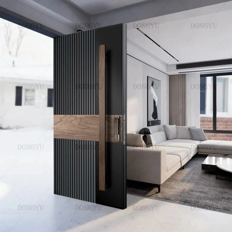 American Modern Design main Exterior Front Entry Doors High Quality Security Stainless Steel Door With Smart Lock