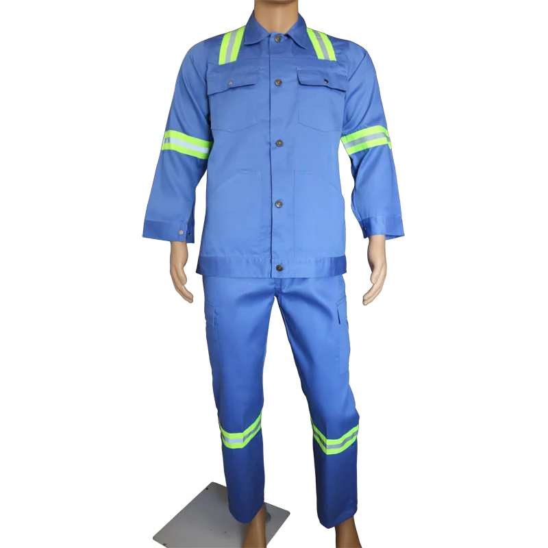FLYTON Safety Protective Mens Construction Workwear Pants&Shirt with reflector FT-1328R-Y Royal Blue G
