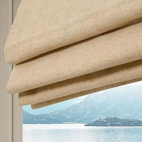 Thermal Room Darkening Fabric Roman blinds Custom Cordless Roman Shades for Windows Blackout fabric Roman Shades