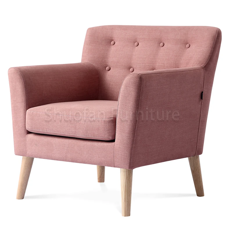 
New Design European Fabric Armchairs Leisure Chair 1 Seater Sofa Living Room Furniture for Hotel 
