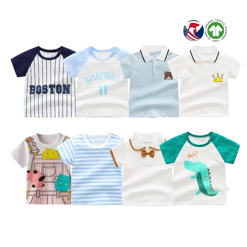 Summer New Baby Clothes Thin Casual Short Sleeve T-Shirts Boys Girls Cotton Kid Shirt