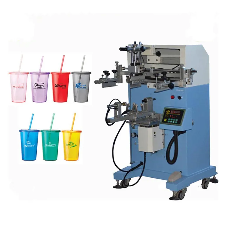 China Suppliers Spray Bottle Semi-Automatic Serigraphy Silk Screen Printing Machine For plastic bottle glass cup