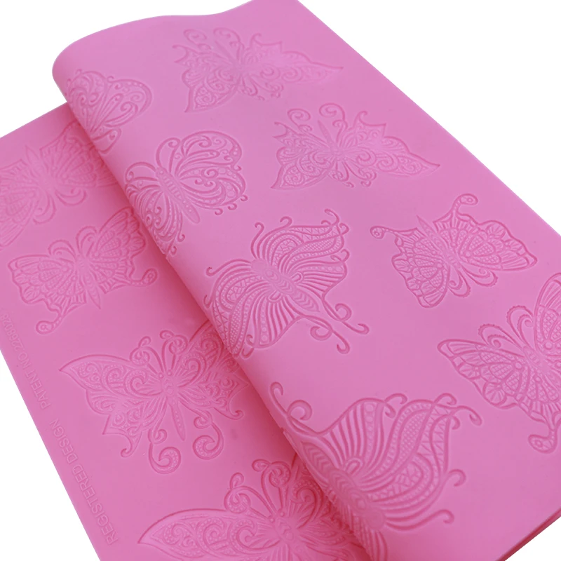 3D butterfly decorator embossing Cake Decoration cake border silicone mold fondant tools cake border lace mat
