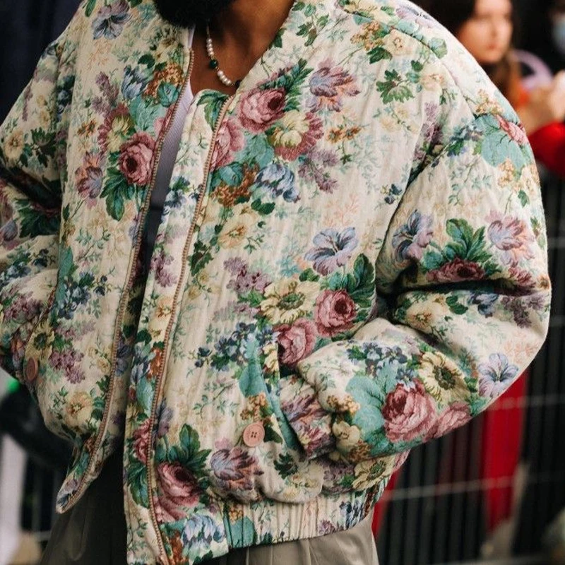 Новые товары на заказ окрашенная Мужская одежда уличная жаккардовая тканая куртка с застежкой-молнией