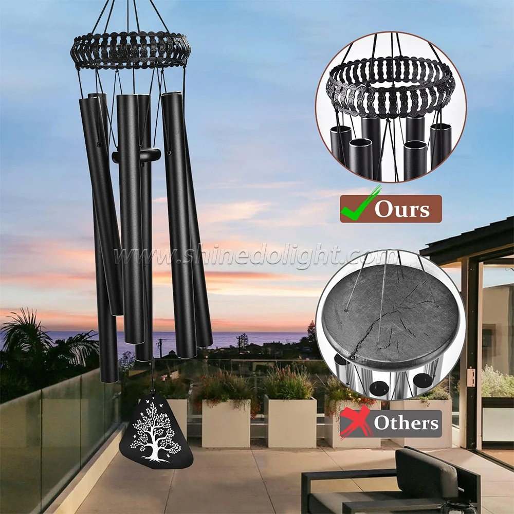 30 Inch Wind Bell Wall Hanging 6 Tubes Wind Chimes Bell Waterproof Windchimes Bells Housewarming Gift Home Courtyard Decorations