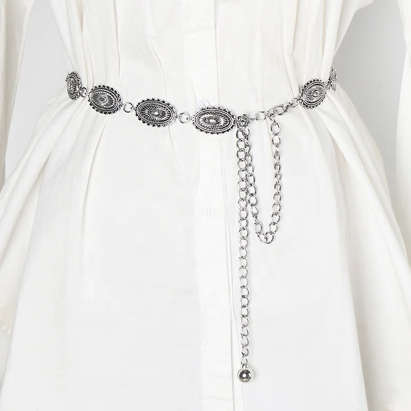 Модный ремень в западном стиле, Высококачественный винтажный металлический пояс для женщин