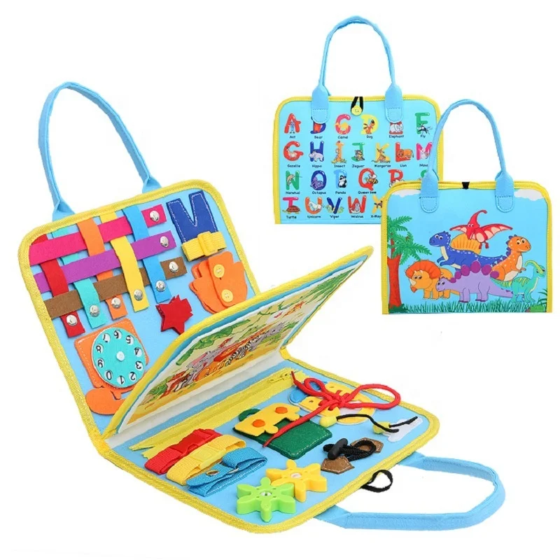 New Toddlers Busy Board   Sensory felt learning Board Montessori Toys