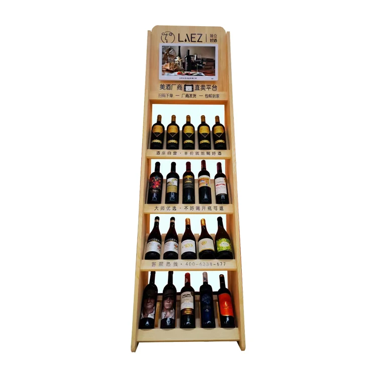 Solution of Wine  Retail Store Digital Kiosk with Intelligent Interactive Display in Smart Shelf with Digital Display Screen