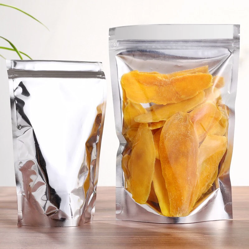 Transparent  Aluminum Foil Stand Up Pouch Doypack Packaging Zipper Bag With Resealable Ziplock