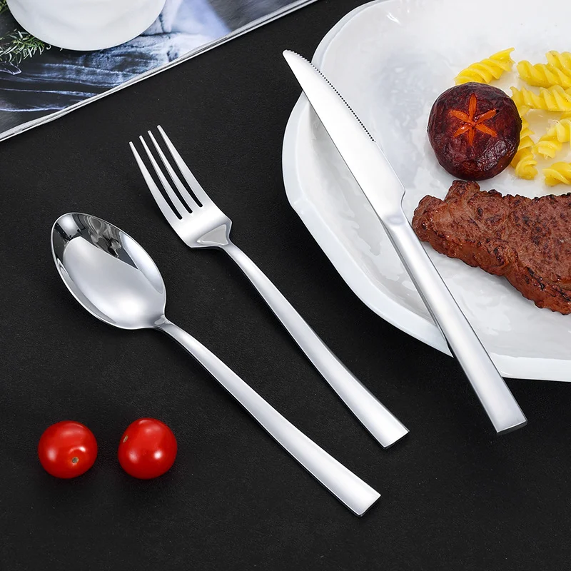 Factory Direct Custom OEM ODM Stainless Steel Cutlery Set Metal Spoon Fork And Knife Classic Flatware Silverware