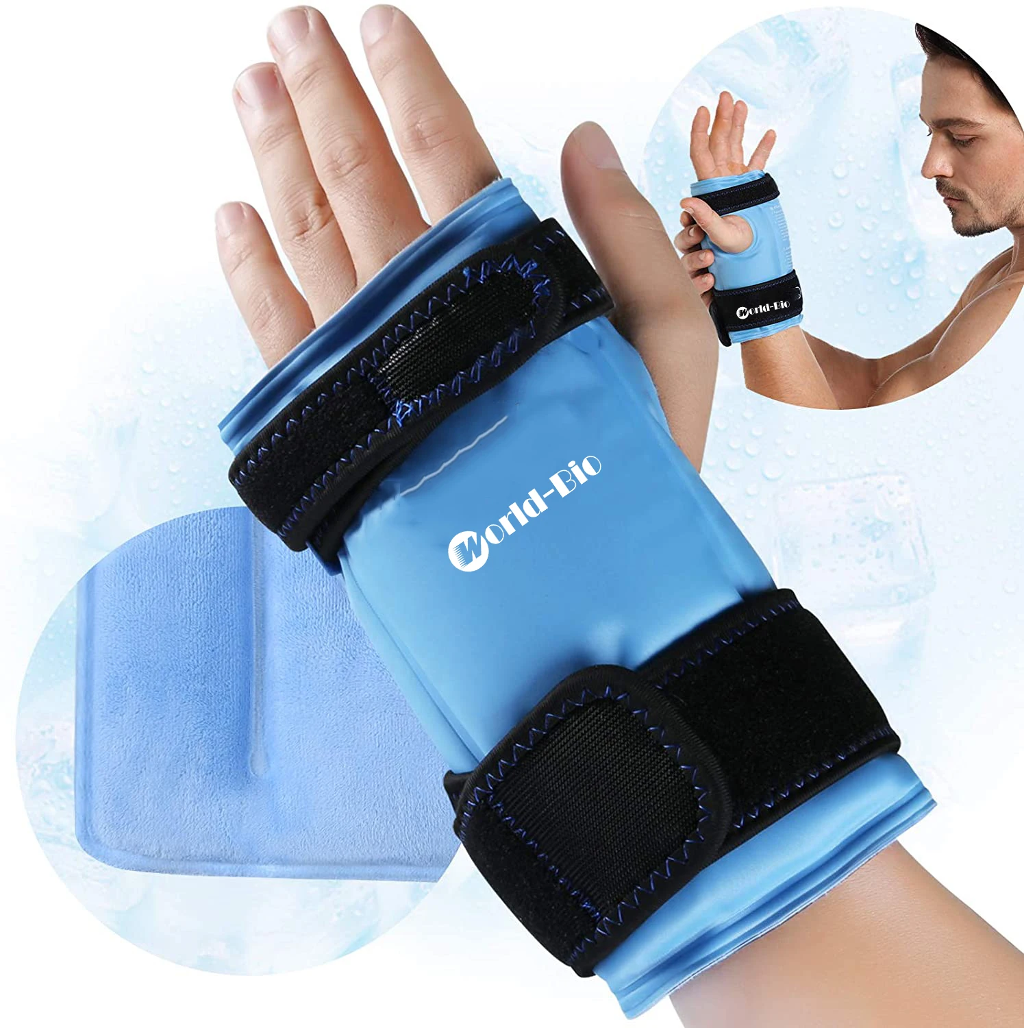 Reusable hot product Surgery Therapy hand Hot Cold Gel wrist Ice Pack with Wrap ice packs for pain