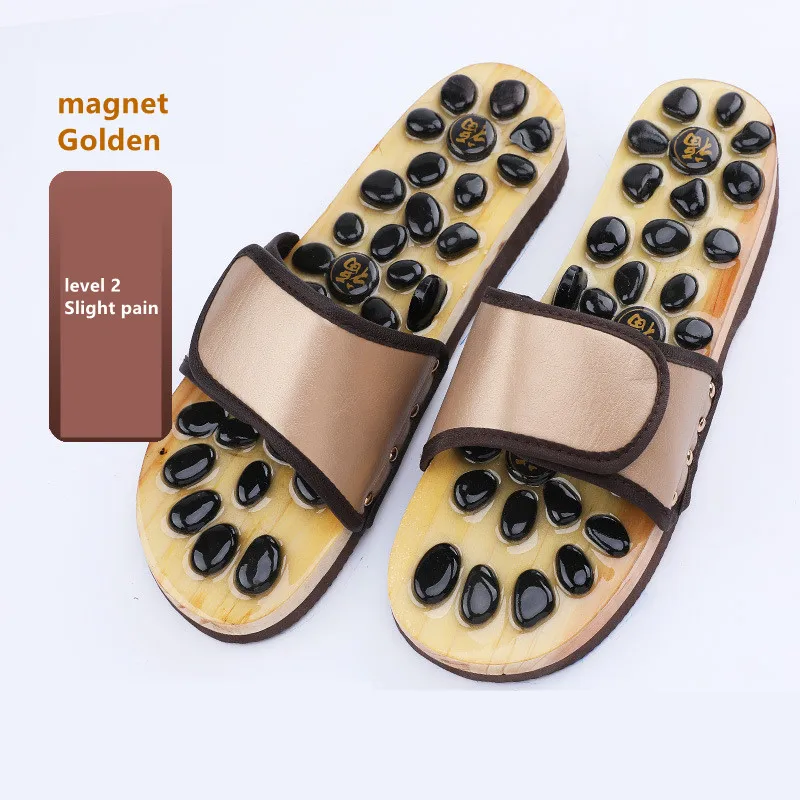 Reflexology Stone Massage Slipper Black Stone Deep Tissue Acupressure Foot Massage Slippers Shoes Sandals Reflexology Massage