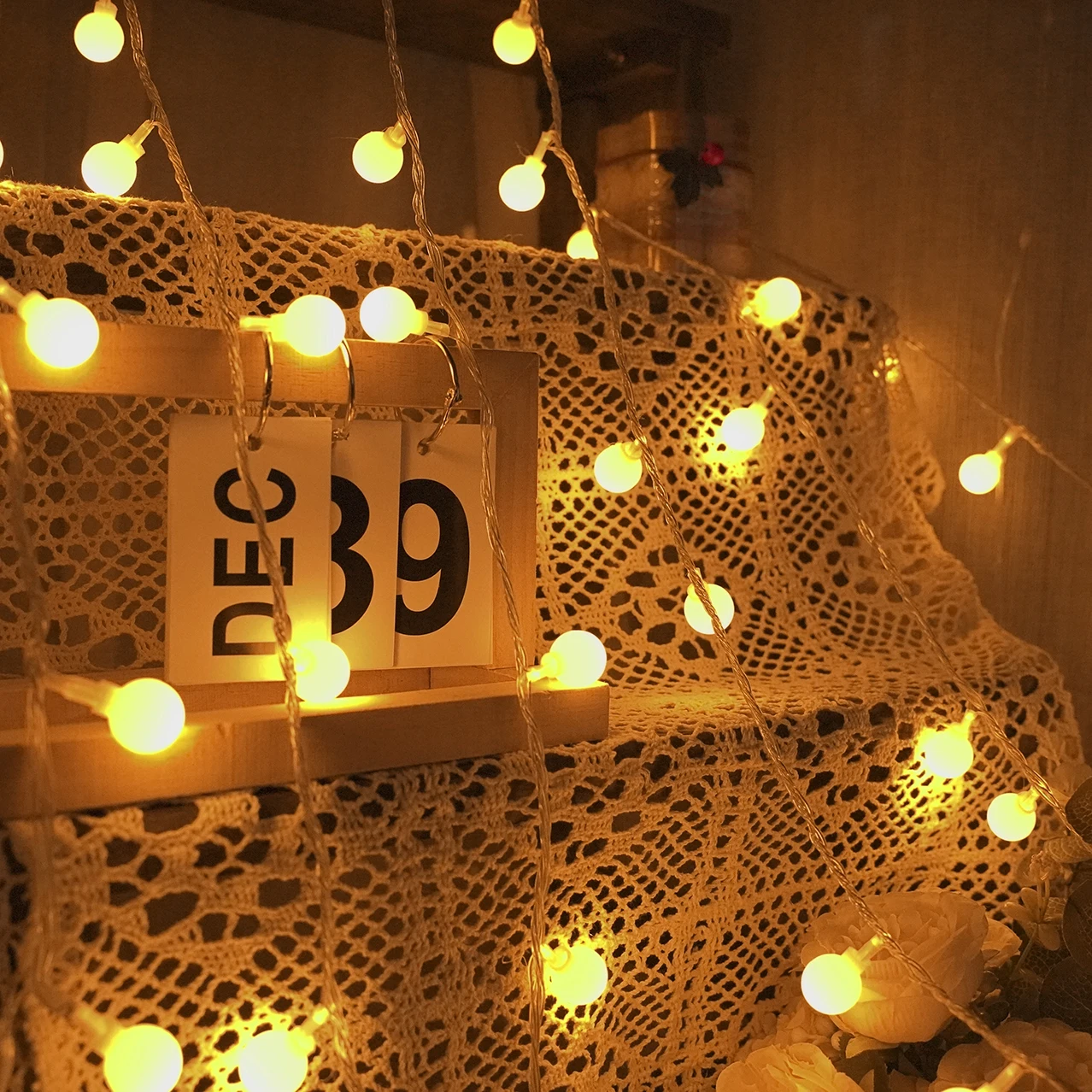 LED Globe Ball  Outdoor Indoor String Lights Battery Operated Fairy Lights  for Bedroom Dorm Patio Garden Christmas Party