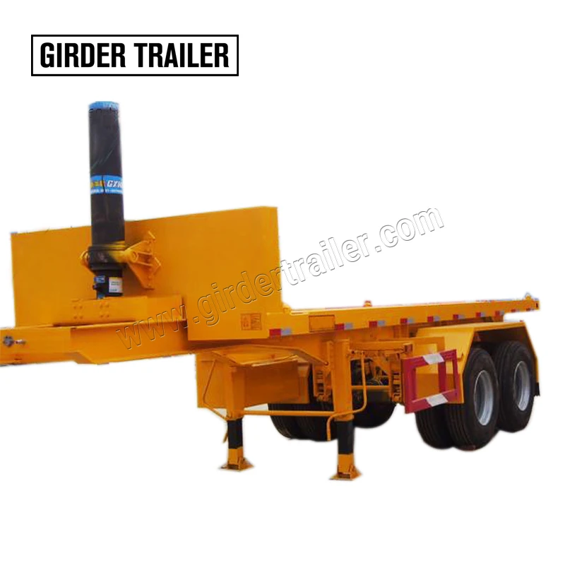 Factory hot sale double axle 20ft container transport end dumpster hauling tipping semi trailer with HYVA hydraulic