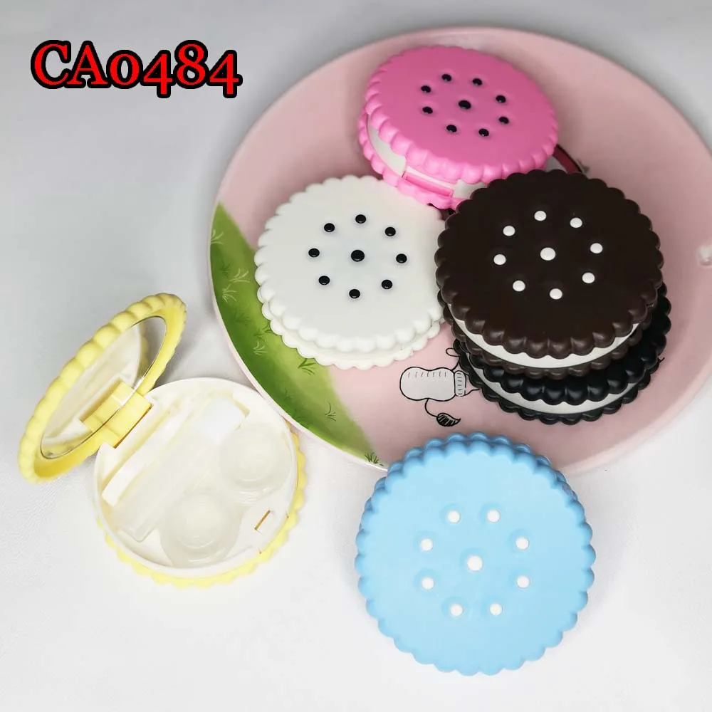 High quality contact lens case biscuit seasame cartoon travel box for Lenses CA0484