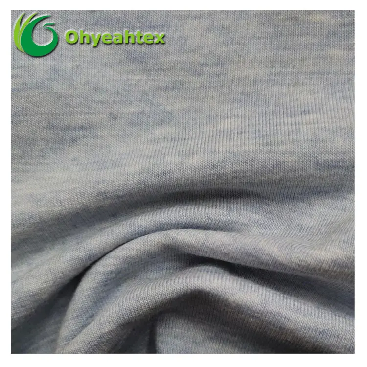 Красивая Blue170gsm 100% хлопковая трикотажная одномерная ткань для одежды