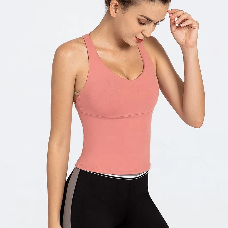  Ladies Cloth Solid Color Fitness Yoga Vest And Leggings Gym