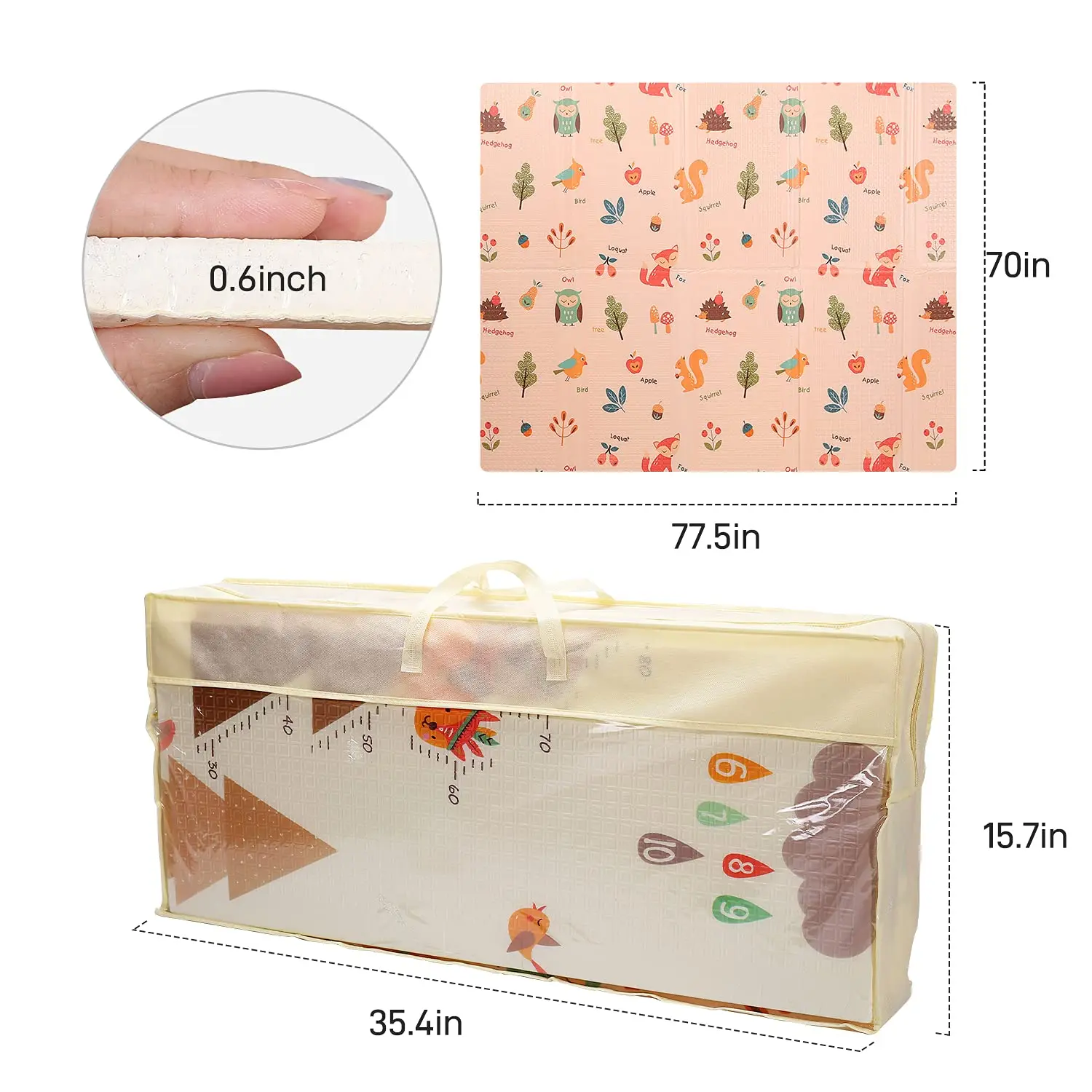 Customized Baby Play Mat Floor Mat Foam Playmat Non-Toxic Large Foldable Waterproof Crawling Mat for Kids