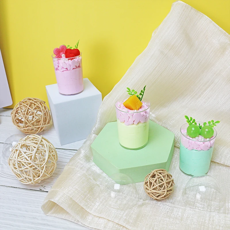 wholesale 3oz ps clear frozen jelly ice cream desserts disposable square plastic pudding cup yoghurt packaging cup with lid