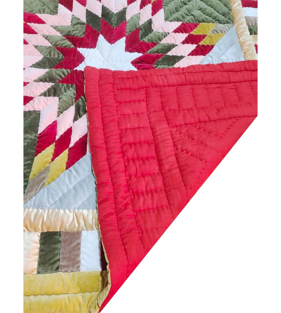 Buy Velvet Patchwork Quilt Patterns Jaipuri Razai Fully Reversible Soft King Size For Warmer Winters Bedding