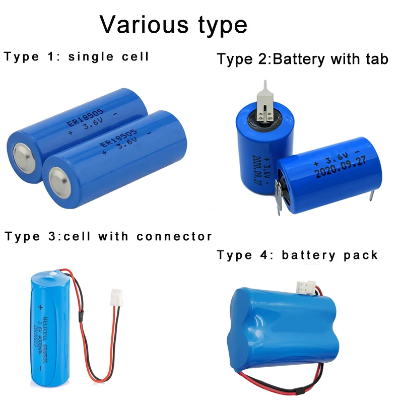 ER14505 3.6V 5200mah Lithium Ion AA Batteries Pack Non-Rechargeable for Toys Water Meters and Cylindrical Pattern
