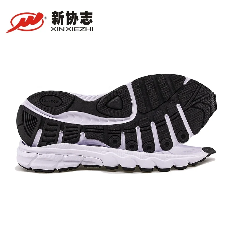 Factory wholesale sofe good rebound best sport soles factory 3-layers  wear resistant anti slip suelas running shoes outsoles