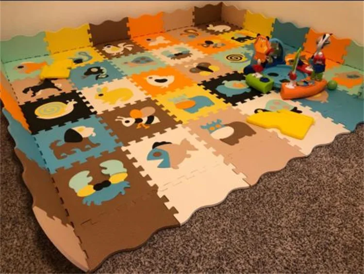 Factory Direct Selling EVA Foam Puzzle Animal Mats with Fence for baby Playing Crawling Floor Mats
