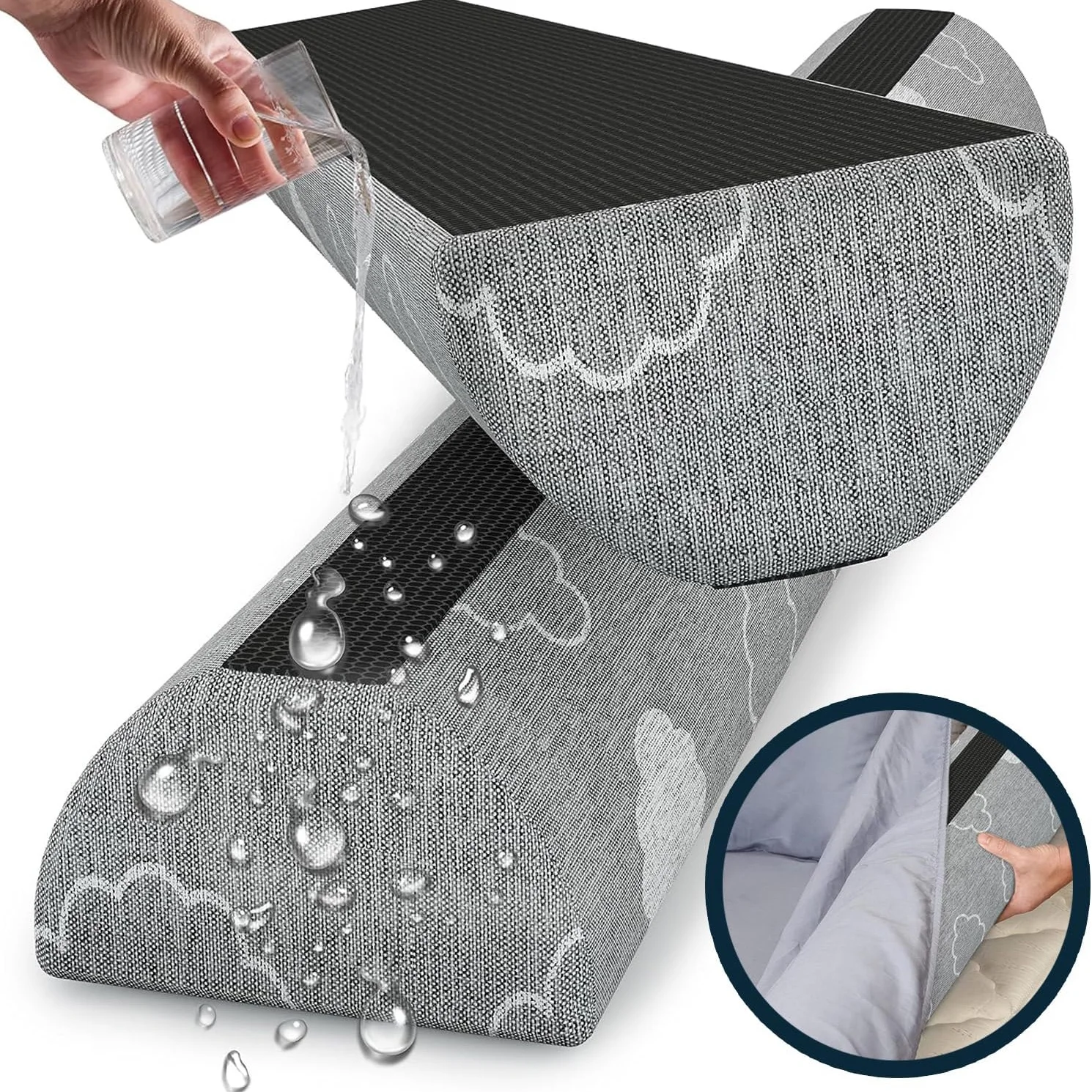 Custom Portable Bed Rail Adjustable Cotton Soft Guard Twin Foam Baby Crib Set Bumper White Bed Guard