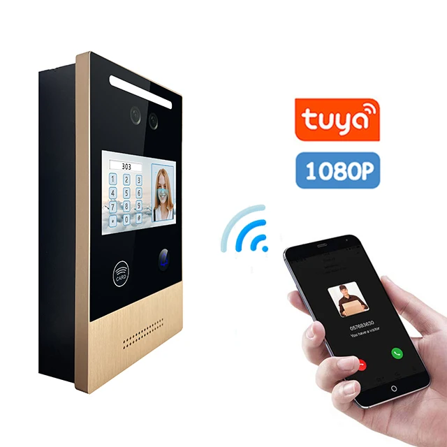 1080P High-end Fully Duplex Intercom Wide Angle Lens Tuya Smart IP Video Door Phone for Villa with Touch Screen Informe Dicom