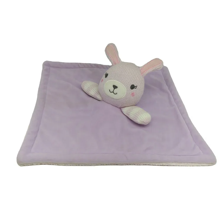 20+ Years OEM ODM Baby Cute Soothing Soft Stuffed Plush Comforter Baby Blanket With elephant Head/ sleeping bear doudou toy