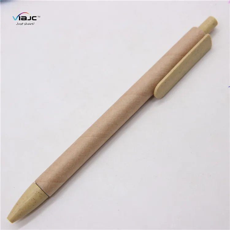 promotional eco friendly wheat straw recycled paper ball pens