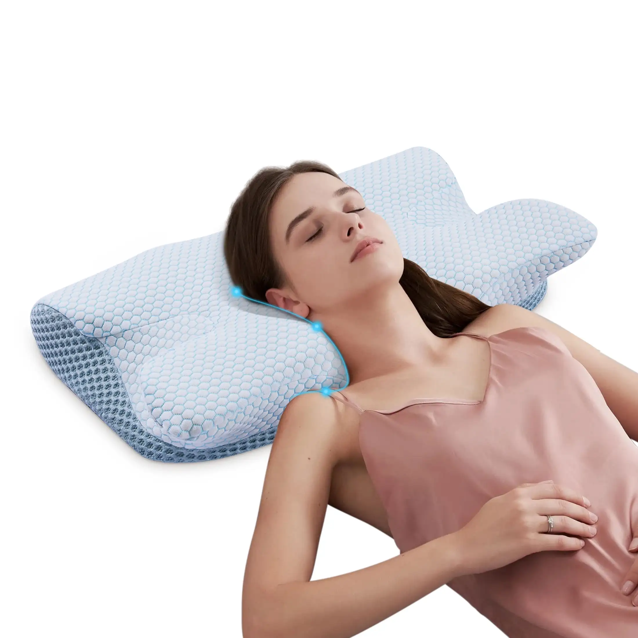 Removable Cover Neck Pain Side Sleeper Ergonomic Orthopedic Pillow For Bed Neck Pain Pillow Cervical Pillow