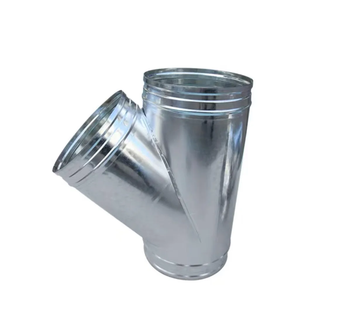 Ventilation systems accessories air duct interface stainless galvanized tilted y type three ways air fittings