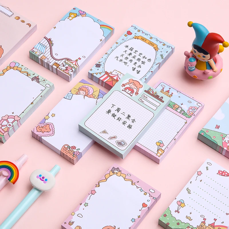 Fast Delivery Unique Office Supplies Colorful Cartoon Printing Adhesive Paper Sticky Notes With 100 sheets