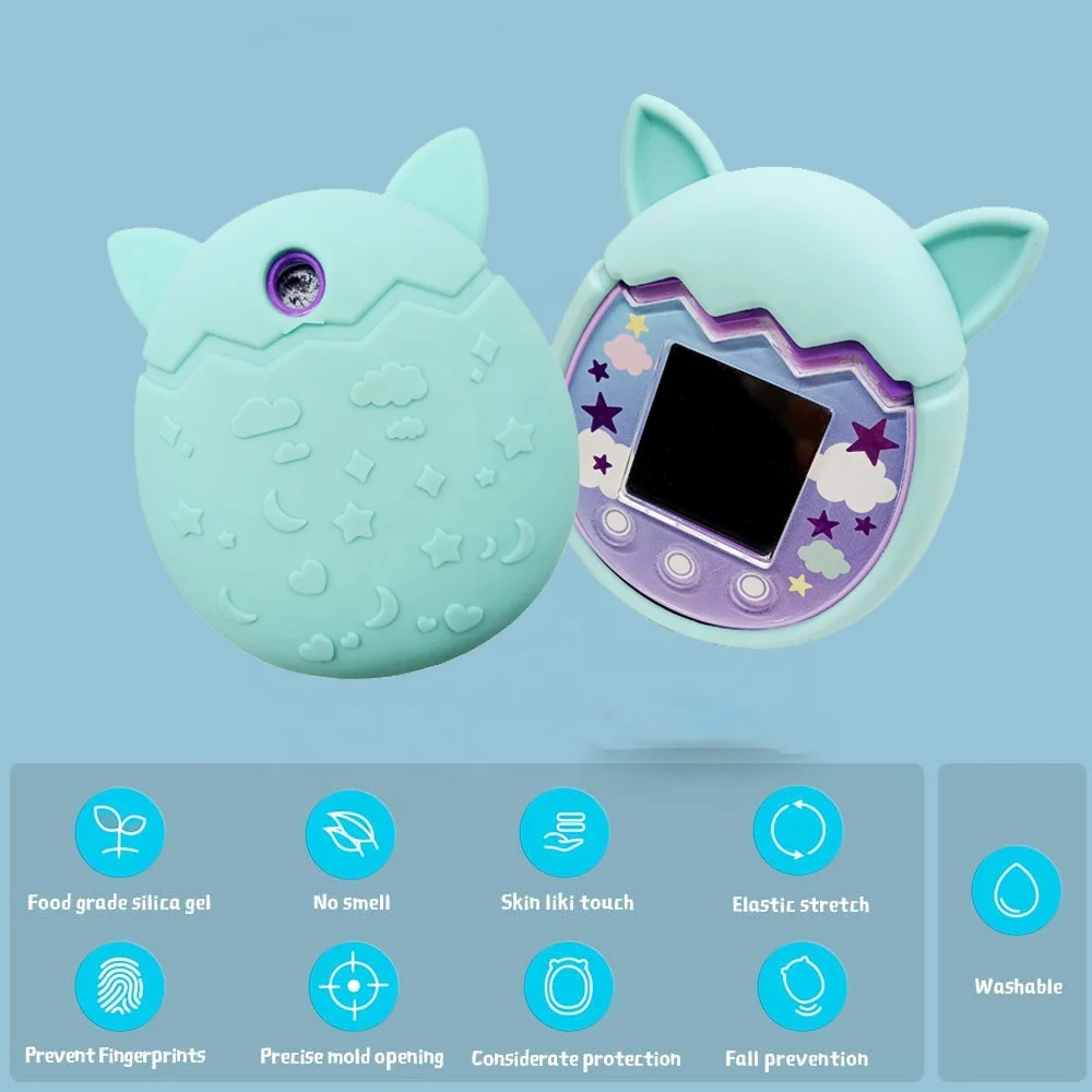 Cute Design Soft Skin Cover Virtual Pet Game Machine Protective Silicone Carrying Case for Tamagotchi Pix
