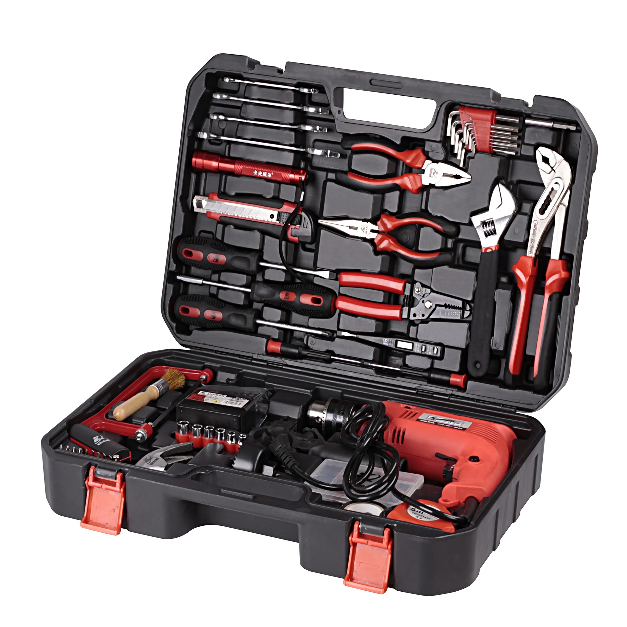 KAFUWELL P14006 128pcs household comprehesive herramientas hand carpenter toolkit tools drill set