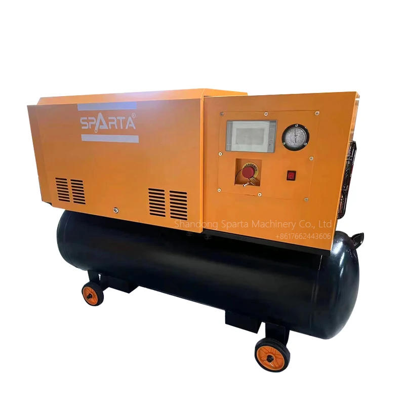 7.5kw 10hp 8bar All in One Pm VSD Industrial Screw Air Compressor with Air Dryer Tank Filter