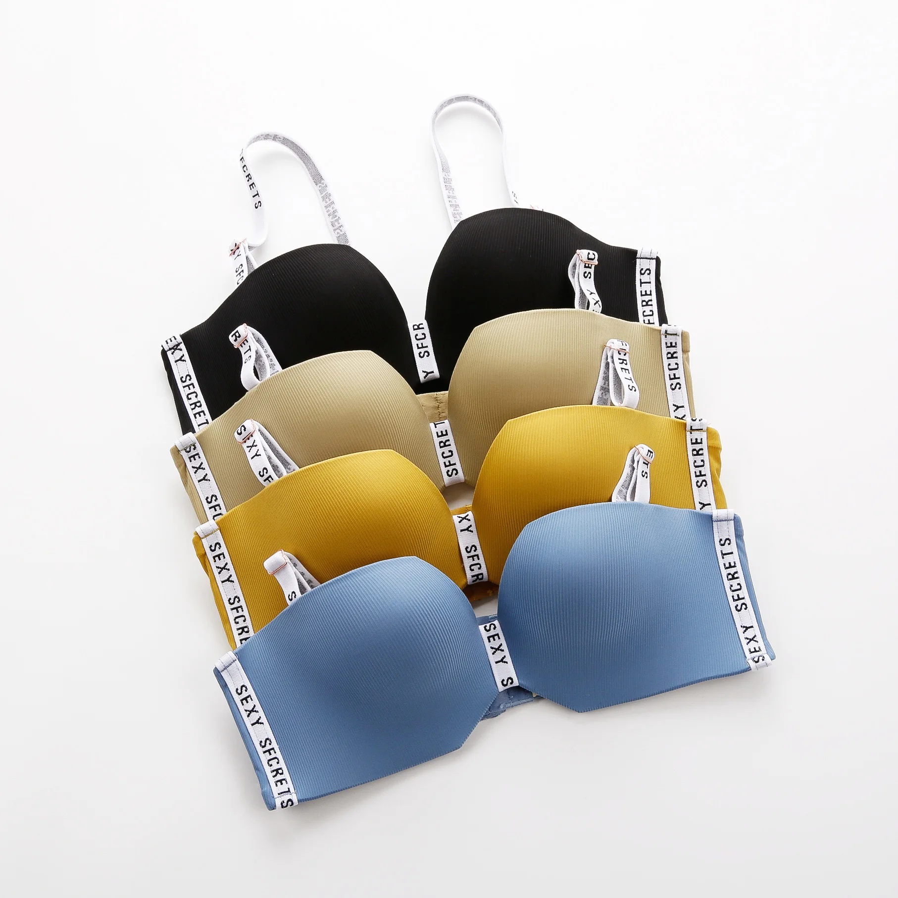 wholesale 1/2 cup Sexy Women seamless Letter Printed Straps Ladies Bra Comfort teen girls Bras