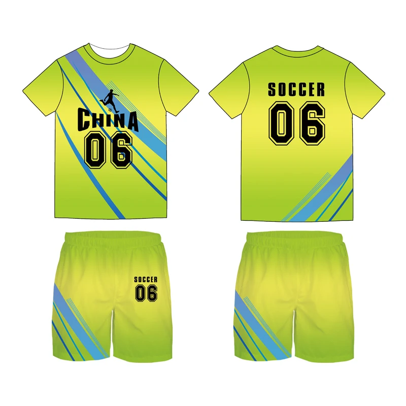 Cheap Custom Sports Suits Football Jersey Kit Designs Soccer Uniform Full Printing Logo Team Club Wear