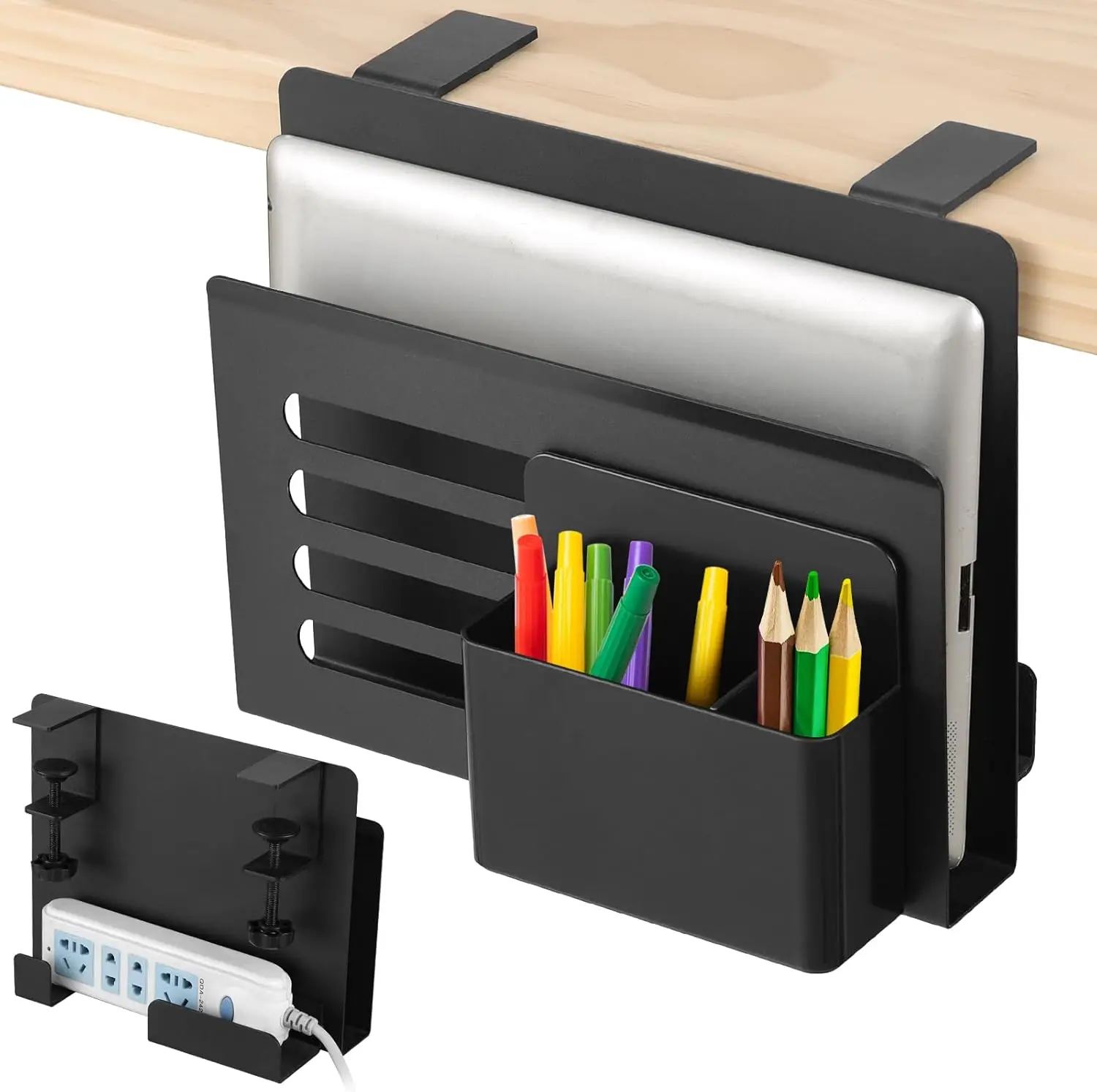 Desk Side Storage Laptop Holder Under Desk Storage Side Desk Organizer