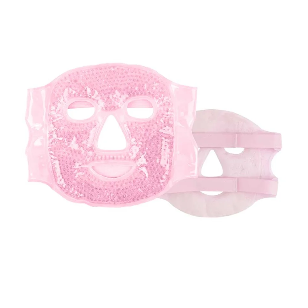 OEM Cooling Ice Face Eye Mask with Soft Plush Backing Hot and Cold Therapy Full Face Gel beads Ice pack Mask