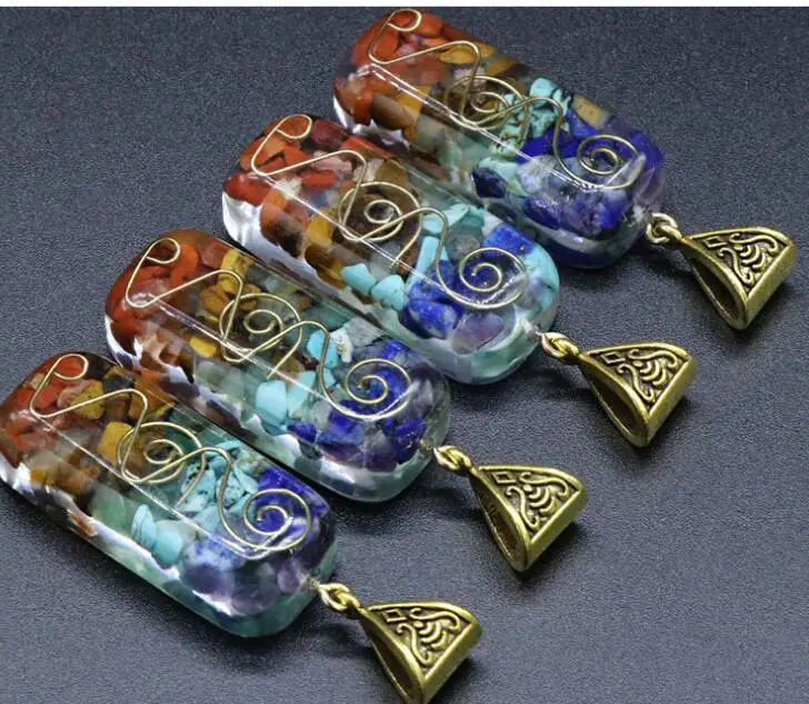 7 Chakra Energy Pendant Orgonite Necklace Rainbow Crystal Pendant Yoga Meditation Necklace Resin Jewelry For Women Men