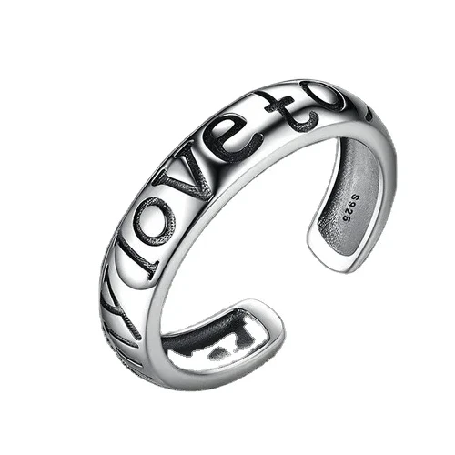 Европейский и США Новый S925 стерлингового серебра Любовь кольцо открытый серебряный браслет для помолвки свадьбы или подарка