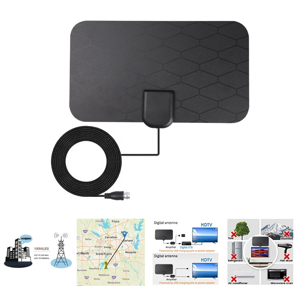 3000 Miles 8K Digital DVB-T2 TV Antenna Indoor with amplifier Booster 1080P Aerial For Car antenna RV travel smart tv