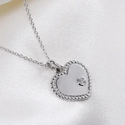 Custom Diamond CZ Pendant Jewellery  2022 Sterling Silver Twisted Edge 925 Plated Gold Heart Pendant Necklace