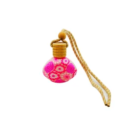 Custom art printed hanging car air freshener glass bottle diffuser car hanging bottle perfume 10ml