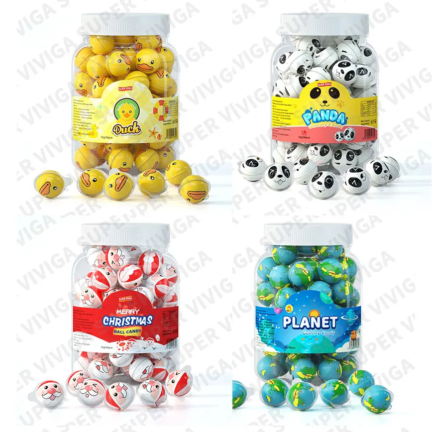 Halal Yummy Ball Gummi Sweets Filled Fruit Jam Jelly Gummy Soft Candy In China
