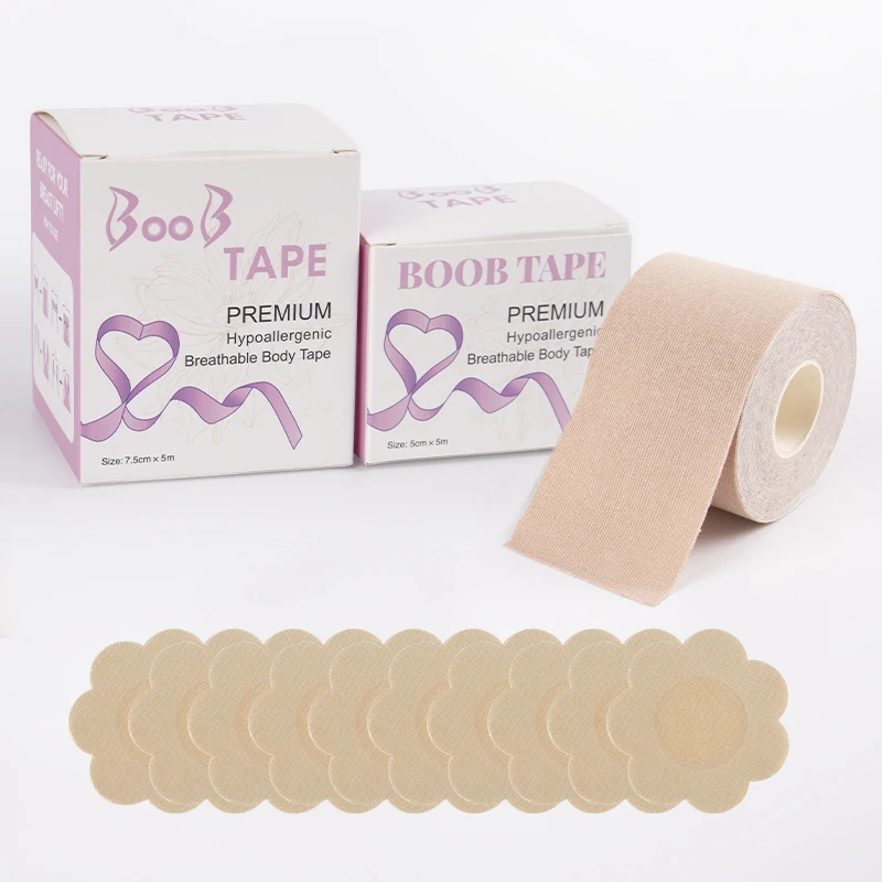 Boob Tape 2.5CM-10CM Adhesive Invisible Push Up Stick Breathable Body Tape For Breast Lifting