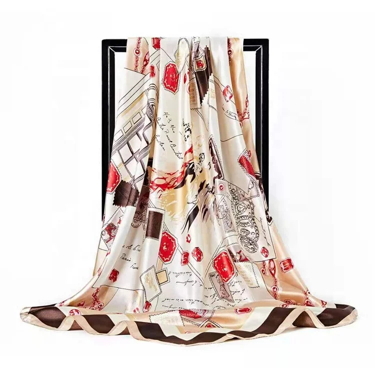 Wholesale Tudung custom logo luxury printed designer instant chiffon hijab silk muslim Turban scarfs for