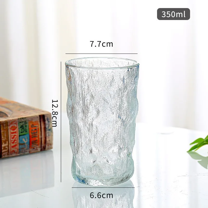 Creative Gradient Color Clear Milk Beer Juice Coffee Cup Glacier Pattern Frosted Whisky Wine Glass Cups
